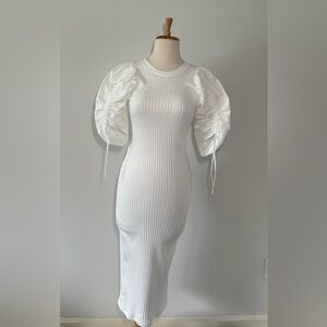 Zara White Long Sleeve Dress